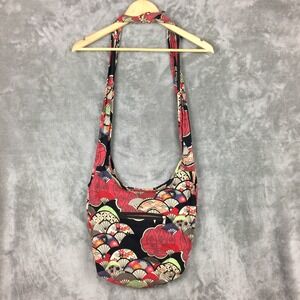 Boho Japanese Fan Print Hobo Bag Shoulder Bag‎